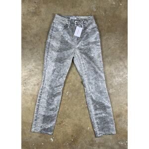 NWT Good American Snake Print Pants Women’s Size 2 Straight Leg Metallic Y2K